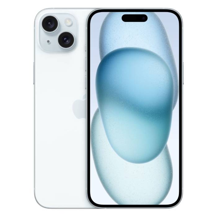 De Apple iPhone 15 Plus in de kleur blauw is een ...