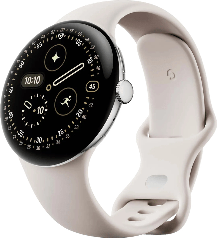 Met de Google Pixel Watch 4 Zilver/Crème 45 mm ...